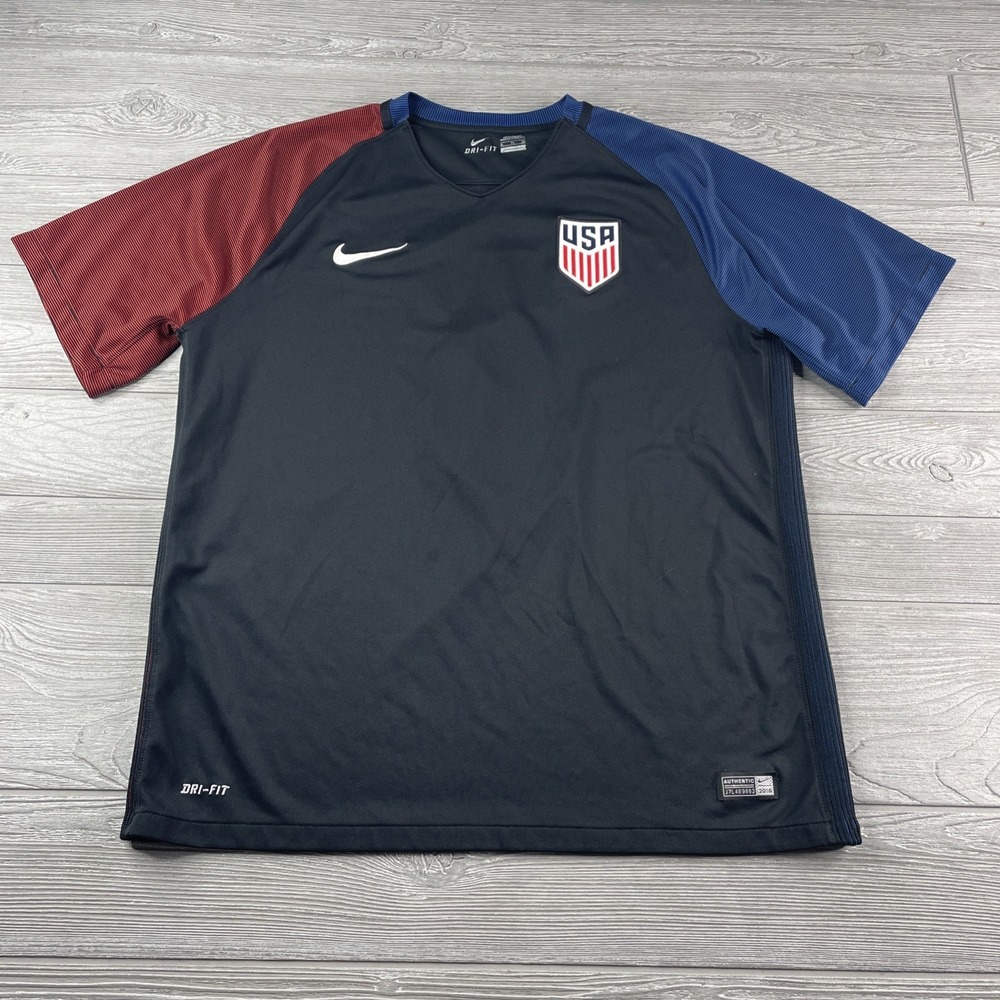 Nike USA National Team Away Soccer Jersey Mens XL Black USMNT 2016-17 Dri-Fit